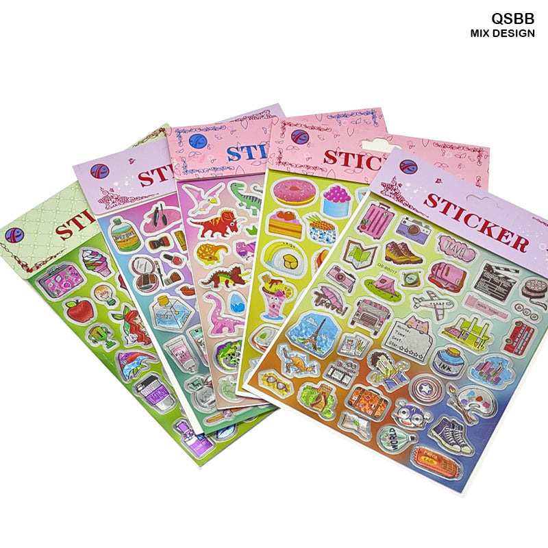 MG Traders scrapbook Stickers Qsbb Metalic Kids Journaling Sticker Big  (Pack of 6)