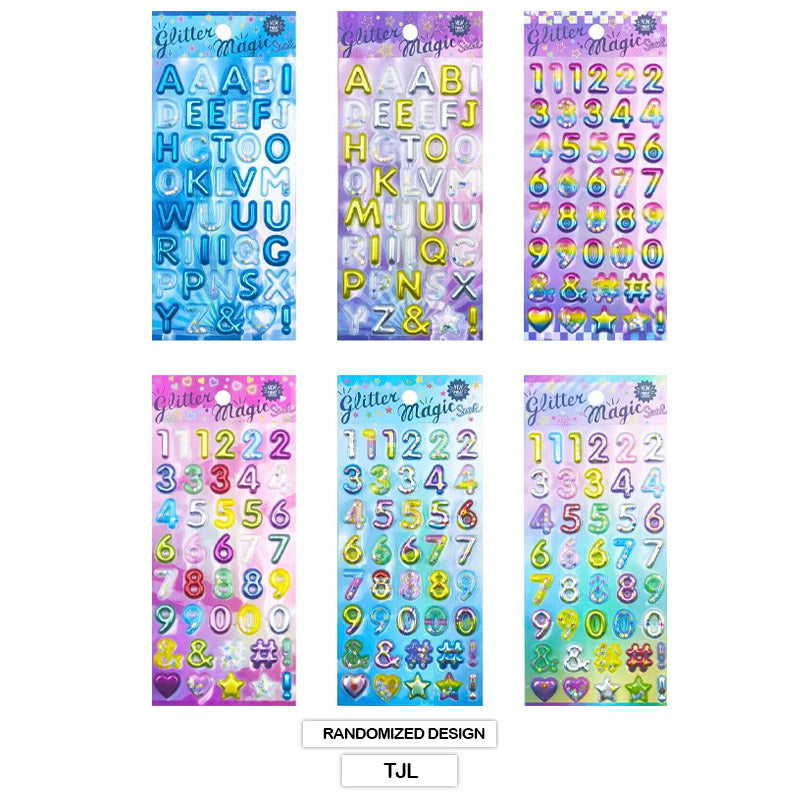 MG Traders scrapbook Stickers Tjl Glitter Magic Seal Journaling Sticker  (Pack of 4)