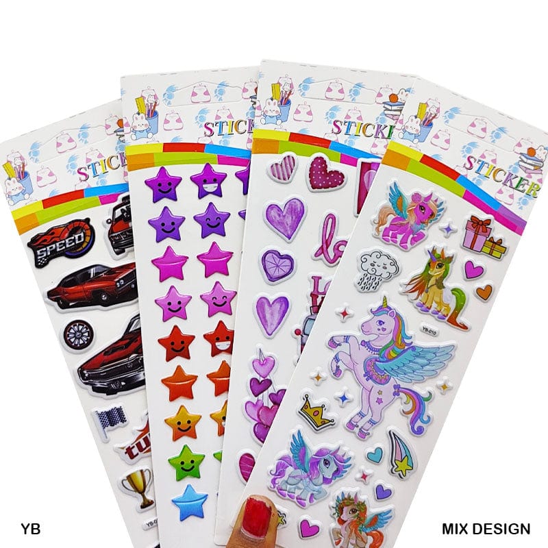 MG Traders scrapbook Stickers Yb Kids Printed Embossed Journaling Sticker  (Pack of 6)