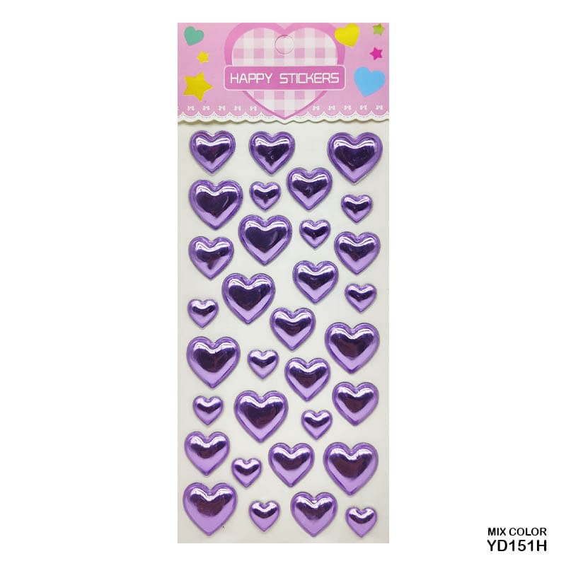 MG Traders scrapbook Stickers Yd151H Heart Flash Journaling Sticker  (Pack of 6)