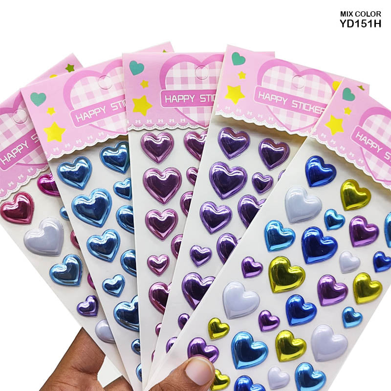 MG Traders scrapbook Stickers Yd151H Heart Flash Journaling Sticker  (Pack of 6)