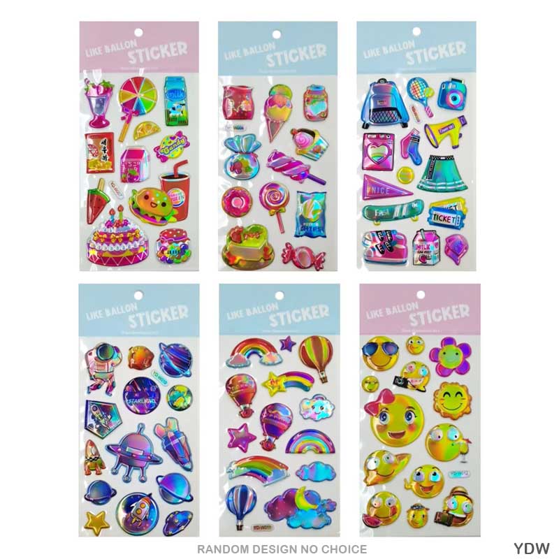 MG Traders scrapbook Stickers Ydw Ballon Journaling Sticker  (Pack of 6)