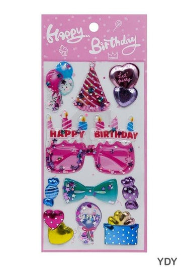 MG Traders scrapbook Stickers Ydy Happy Birthday Journaling Sticker (Ydy)  (Pack of 4)