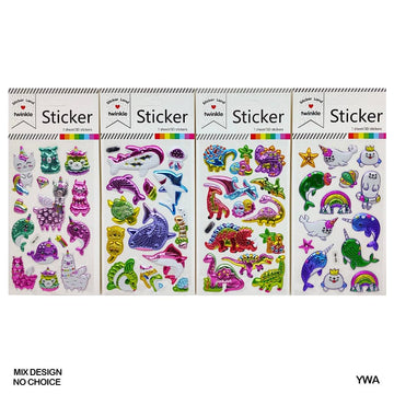 MG Traders scrapbook Stickers Ywa Twinkle 3D Journaling Sticker  (Pack of 6)