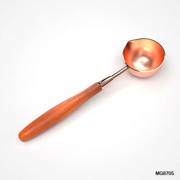 Mg8705 Wax Melting Spoon L Brown Wooden L Handle