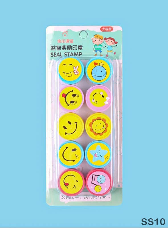 MG Traders Self Inking Stamps Smile Stamp 10Pc Cc (Ss10)  (Pack of 3)
