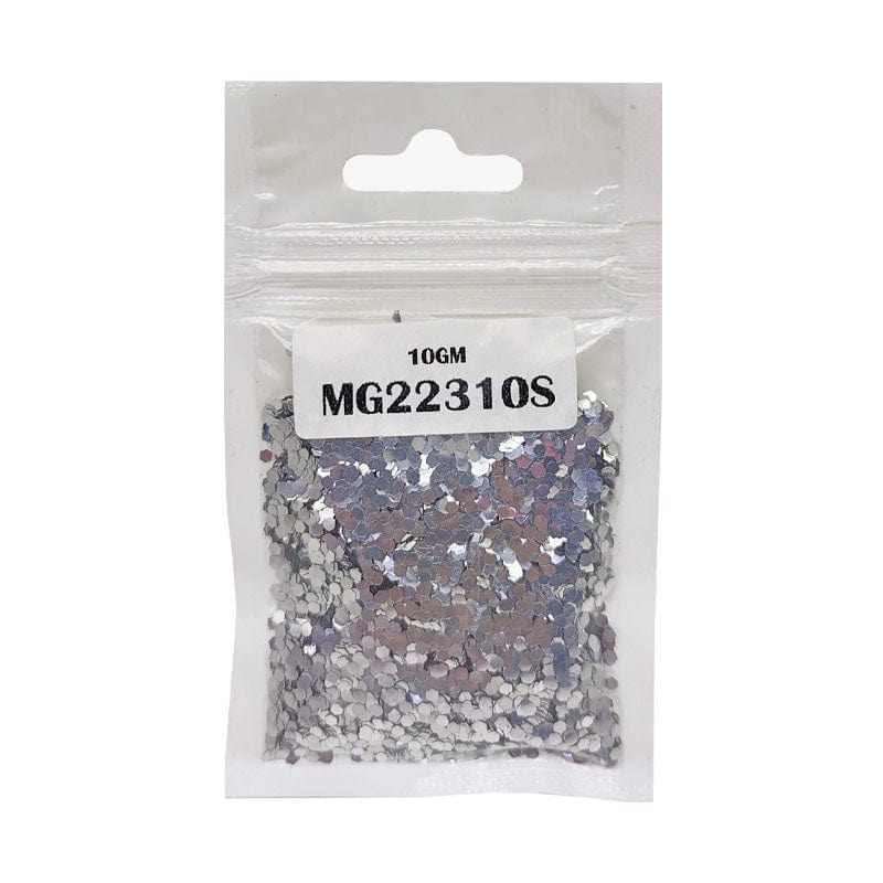 MG Traders 1 Sequin Mg22310S Glitter Sequins 1-16 Silver 10Gm