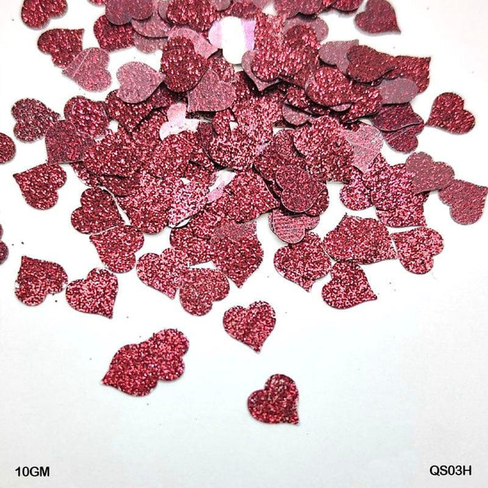 Heart Glitter 7Mm 10Gm Sequince      Code  Qs03H
