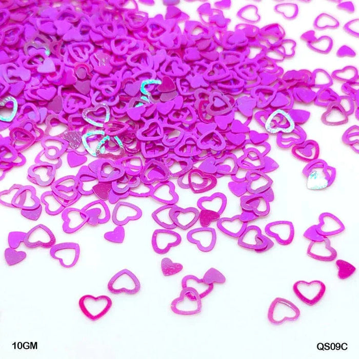 Heart-Shaped Dark Pink Sequins 6mm (10 Grams) - Sparkling Embellishments