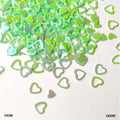 MG Traders Sequin Qs09F Heart H 6Mm Green 10Gm Sequins