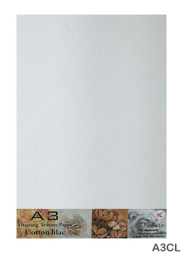 A3 Drawing Texture Paper Cotton Lilac-25 A3Cl