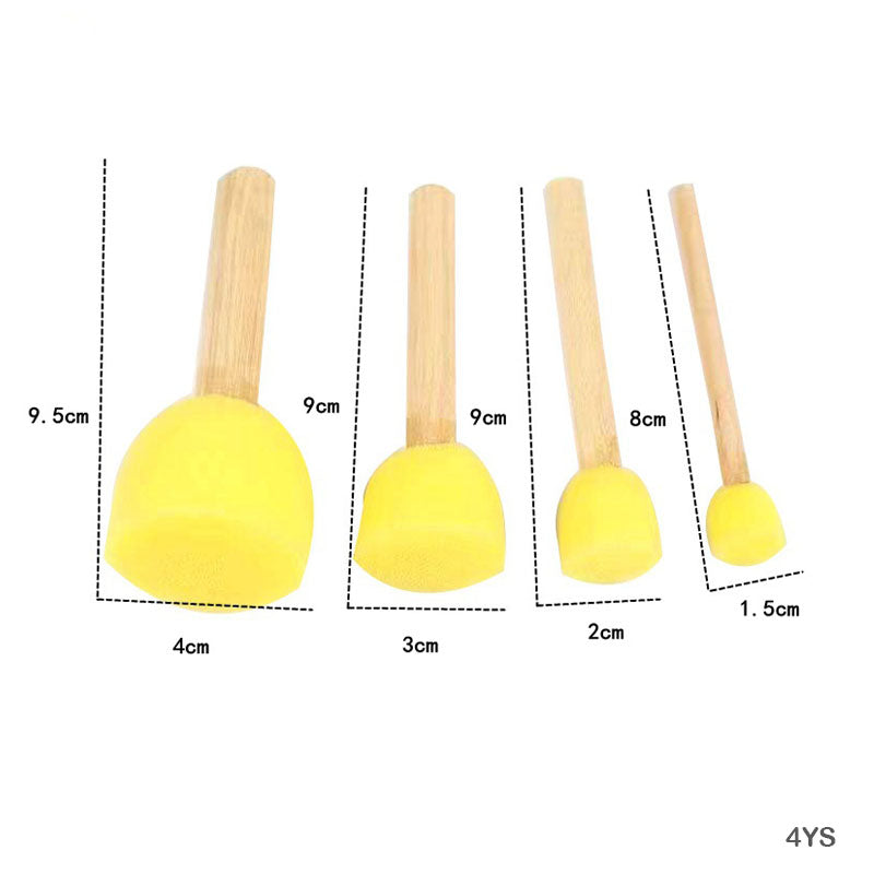 MG Traders Sponge Brush 4Pc Yellow Sponge (4Ys)  (Pack of 4)