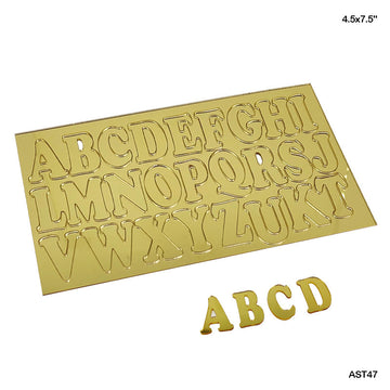 Acrylic Alphabet Stencil Gold 4.5X7.5