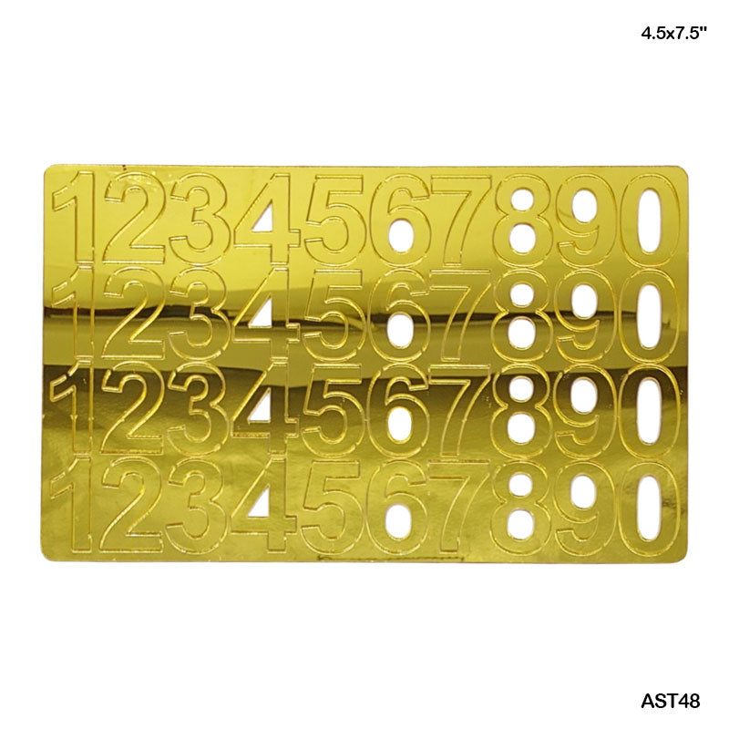 MG Traders Stencil Acrylic Number Stencil Gold 4.5X7.5" (Ast48)
