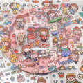 MG Traders Stickers Cute Transparent pocket Kawaii Stickers - 3 PET Sheets Cute Washi Stickers for Project, Japanese Style- (pack of 1)