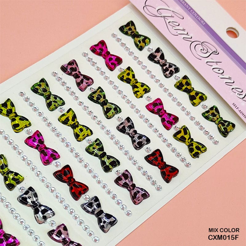 MG Traders Stickers Cxm015F Gem Stones Bow Sticker