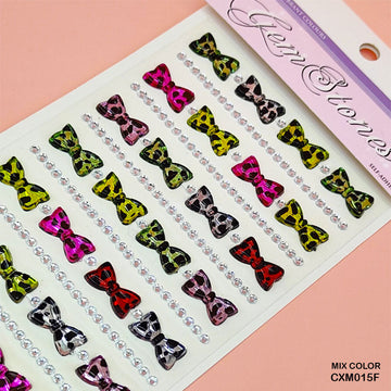 Cxm015F Gem Stones Bow Sticker
