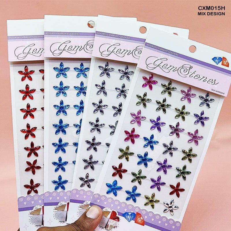 MG Traders Stickers Cxm015H Gem Stones Flower Sticker