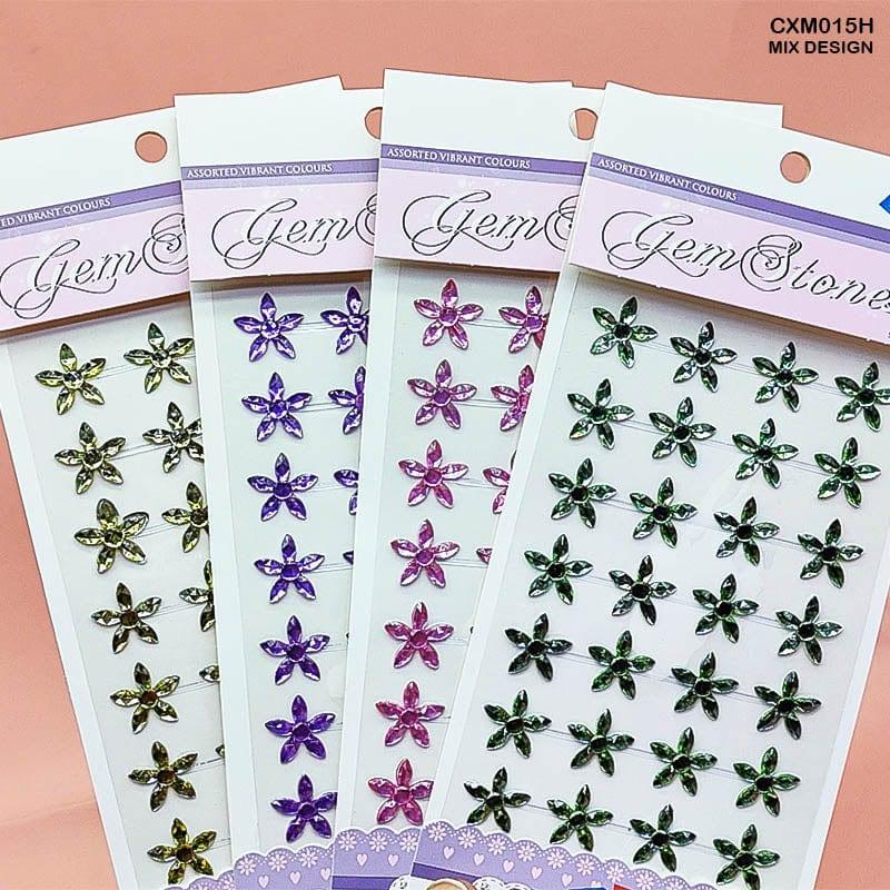 MG Traders Stickers Cxm015H Gem Stones Flower Sticker