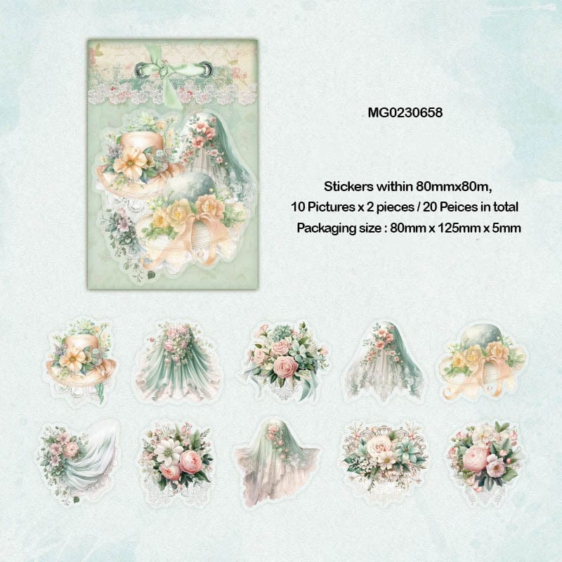 MG Traders Stickers Mg0230658 Floral Flower Cutout Sticker Pack 20Pc