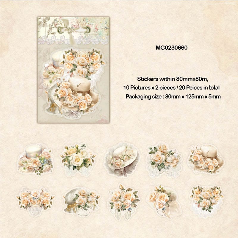 MG Traders Stickers Mg0230660 Floral Flower Cutout Sticker Pack 20Pc