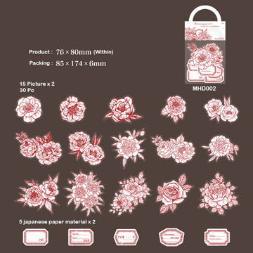 Mhd002 Blooming Flower Sticker 76*80Mm 40Pc