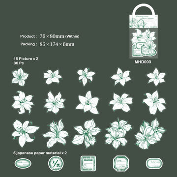 Mhd003 Blooming Flower Sticker 76*80Mm 40Pc