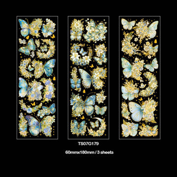 MG Traders Stickers Ts07G179 Bronzing Butterfly Deco Sticker 3Pc