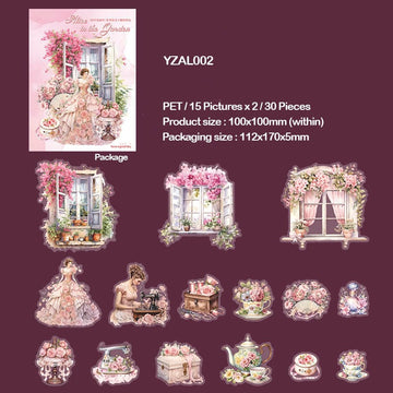 MG Traders Stickers Yzal002 Garden Alice Series Sticker Pack 30Pc