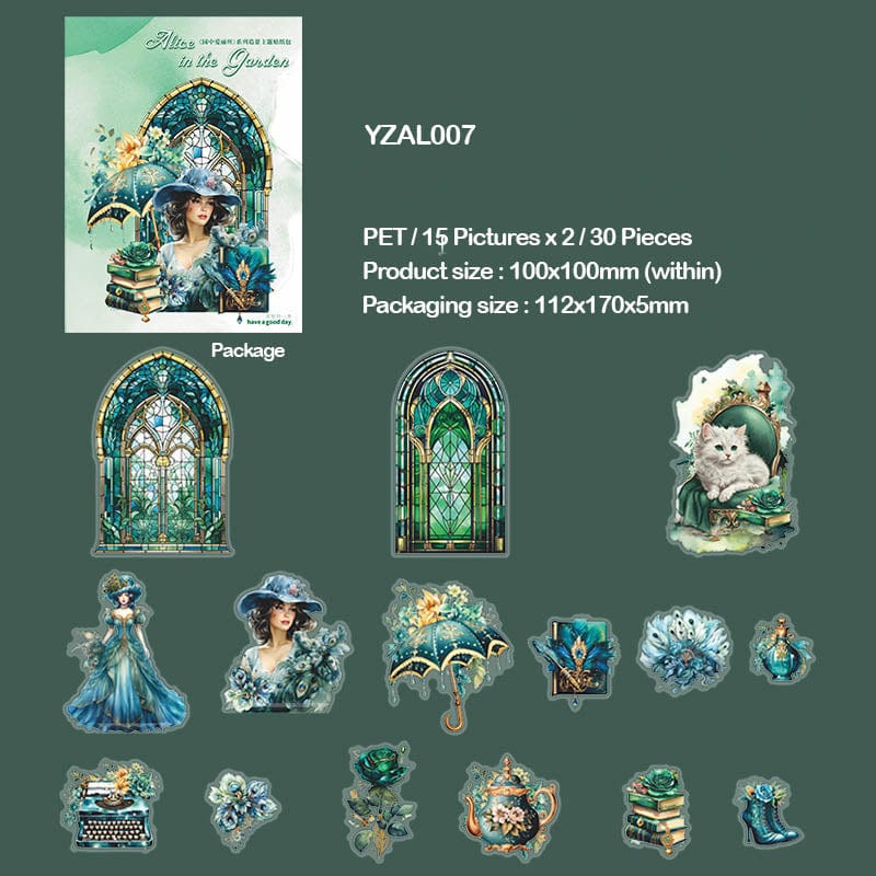 MG Traders Stickers Yzal007 Garden Alice Series Sticker Pack 30Pc