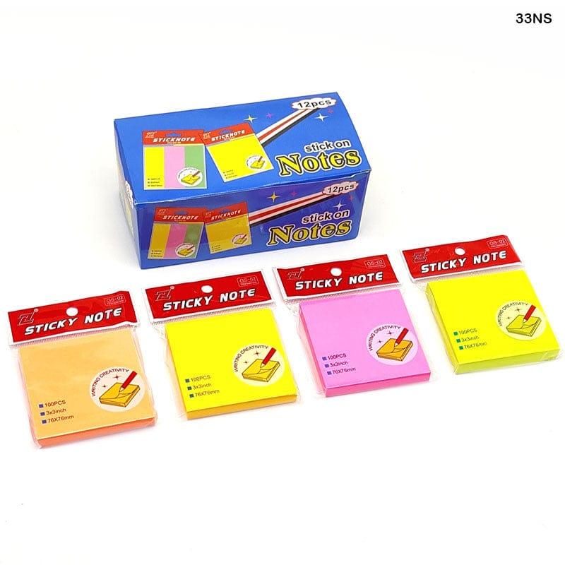 MG Traders Sticky Notes 3X3 Sticky Notes Neon Single (33Ns)