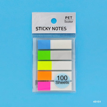 45151 Sticky Notes 12X45Mm 5 Color 2 Shade  (Pack of 6)