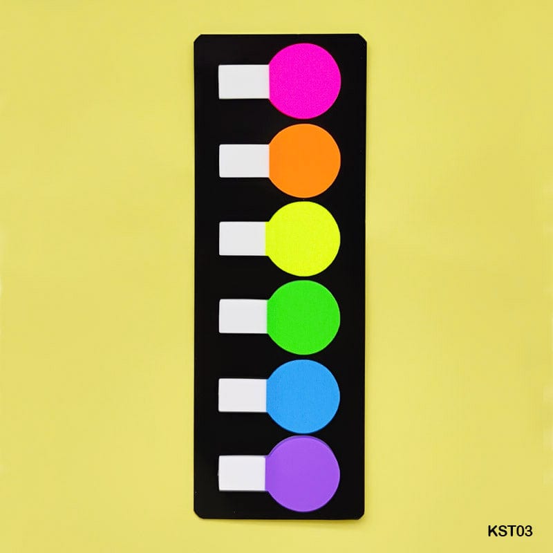 MG Traders Sticky Notes Kst03 Sticky Note Fluorescent Round  (Pack of 4)