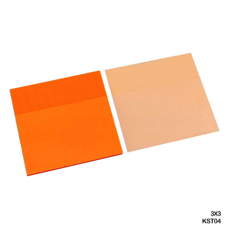 MG Traders Sticky Notes Kst04 3X3 Sticky Note Plastic Fluorescent Orange  (Pack of 4)