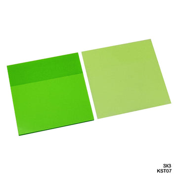 Kst07 3X3 Sticky Note Plastic Fluorescent Green  (Pack of 4)