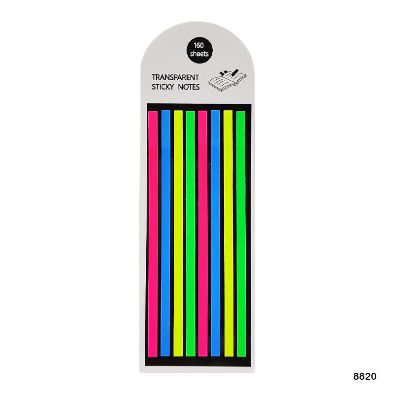 MG Traders Sticky Notes Sticky Notes Neon 8 Stripe 14Cmx5Mm (8820)  (Pack of 4)