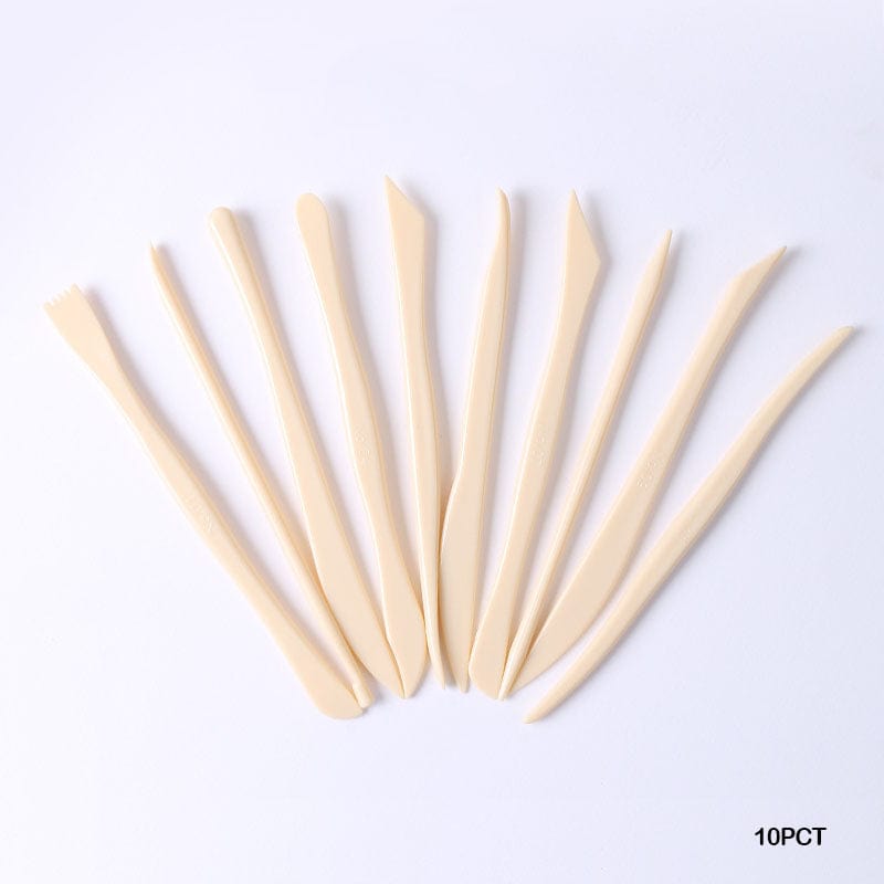 MG Traders Tools 10Pc Clay Tool Plastic Cream Color (10Pct)  (Pack of 4)