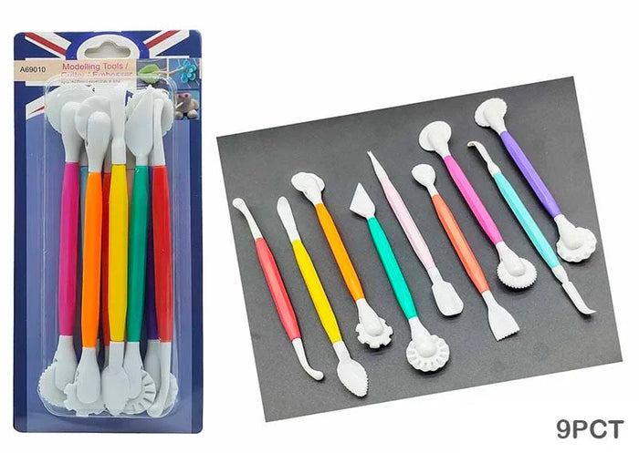 9 Piece Plastic Clay Sculpting Tool Set
