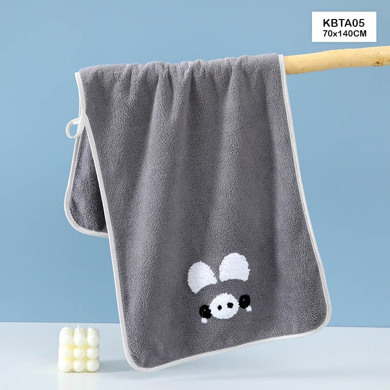 MG Traders Towel Kids Bath Towel Gray 70X140Cm Kbta05