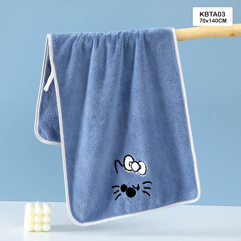 MG Traders Towel Kids Bath Towel L Blue 70X140Cm Kbta03