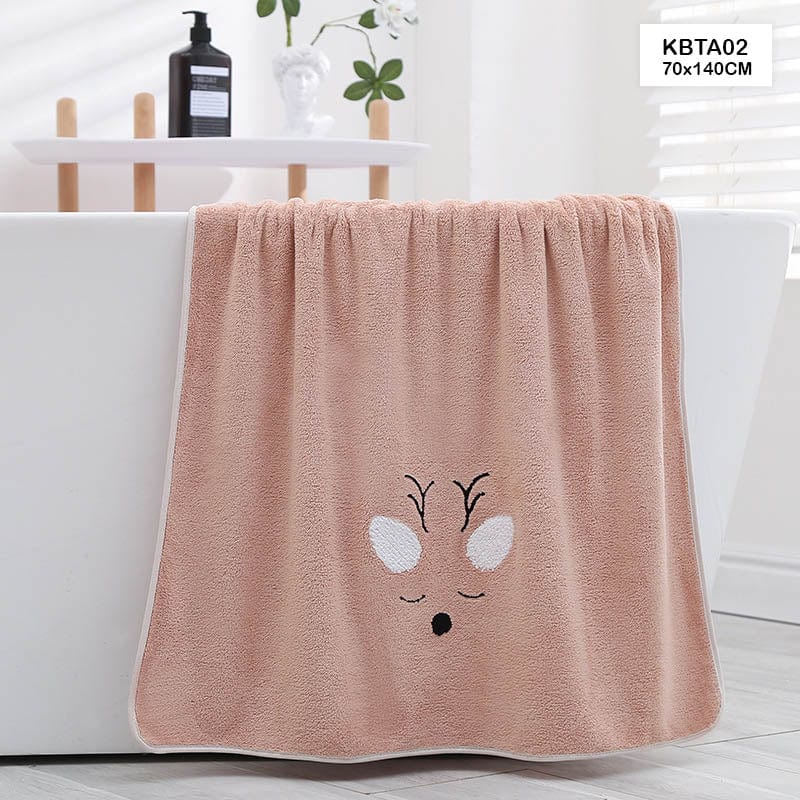 MG Traders Towel Kids Bath Towel Peach 70X140Cm Kbta02