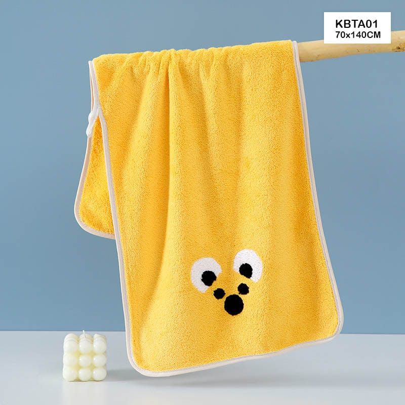 MG Traders Towel Kids Bath Towel Yellow 70X140Cm Kbta01