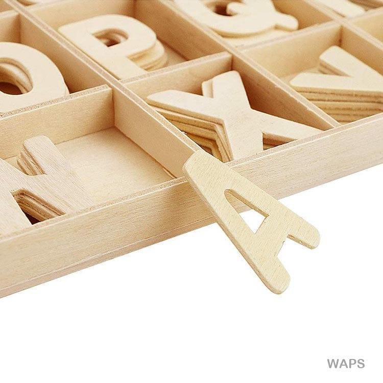 MG Traders Toys & Kits Wooden Alphabet Plain Small (Waps)