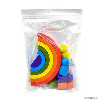 Wt 6Pc Rainbow Stacking With Doll Small