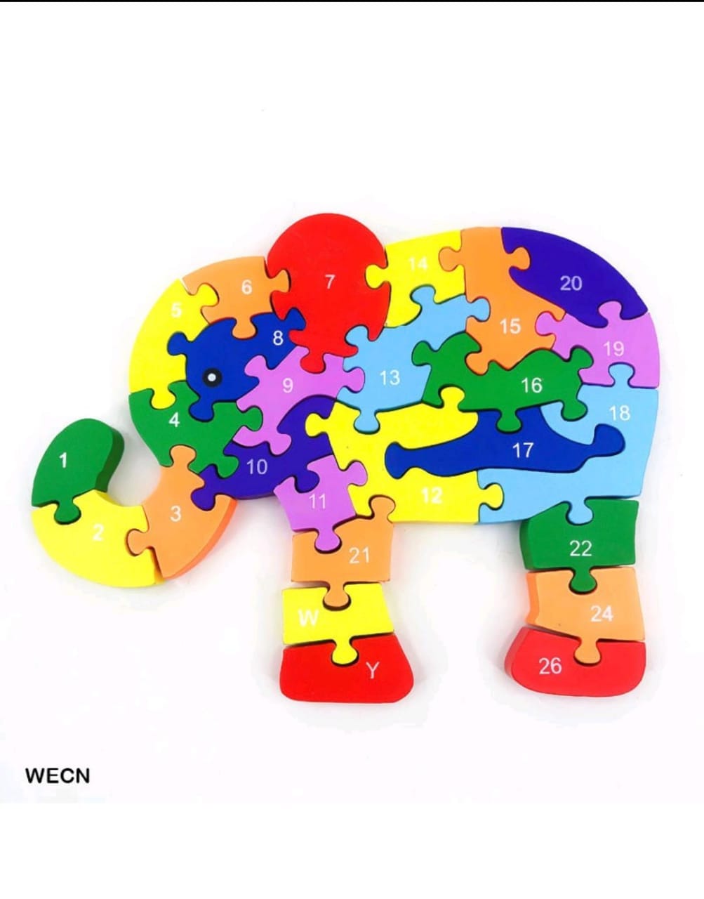 MG Traders Toys & Kits Wt Elephant Colorful Alphanumeric Puzzle (Wecn)