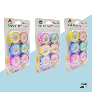 MG Traders Washi Tape A032 Paper Tape 10Mm (A032)  (Pack of 3)