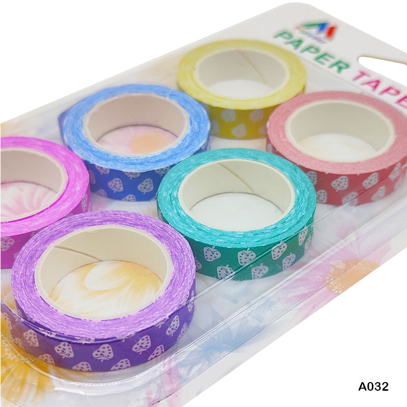 MG Traders Washi Tape A032 Paper Tape 10Mm (A032)  (Pack of 3)