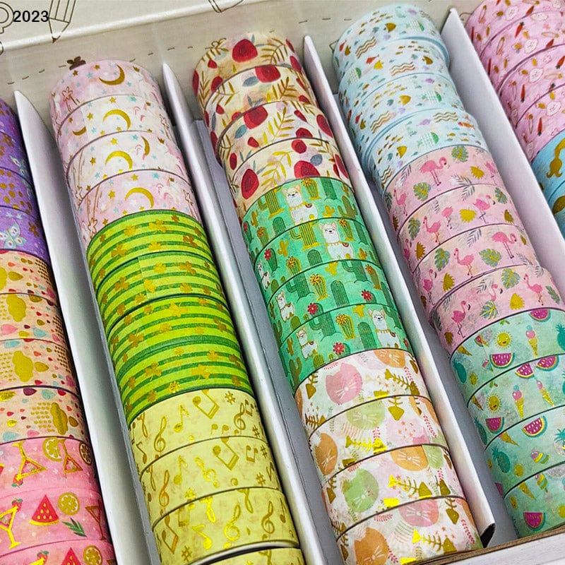 MG Traders Washi Tape Washi Tape 2023 (1.5Cm*3Mtr) (60Pcs)