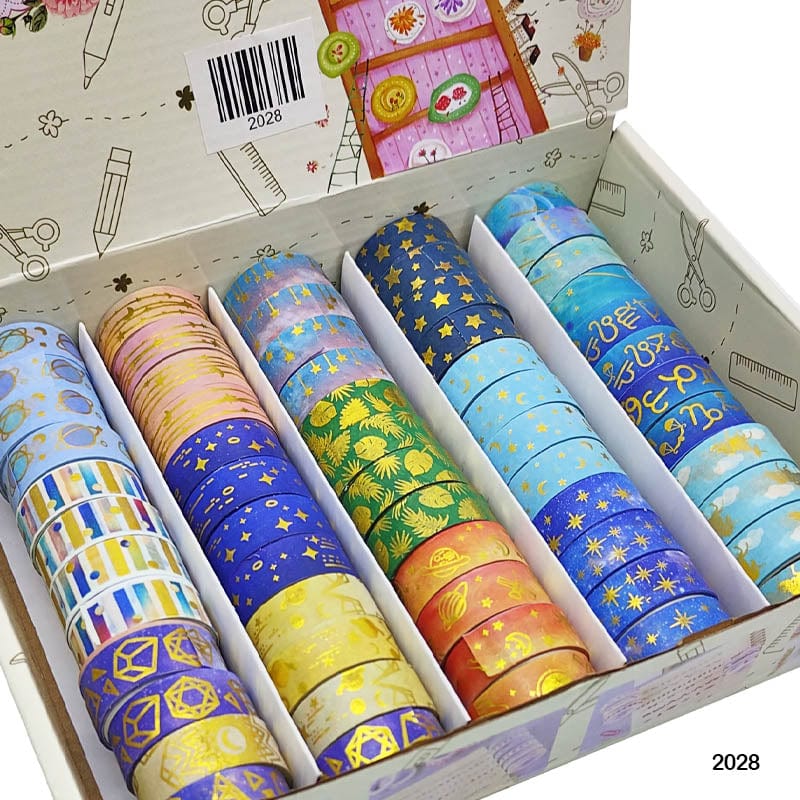 MG Traders Washi Tape Washi Tape 2028 (1.5Cm*3Mtr) (60Pcs)