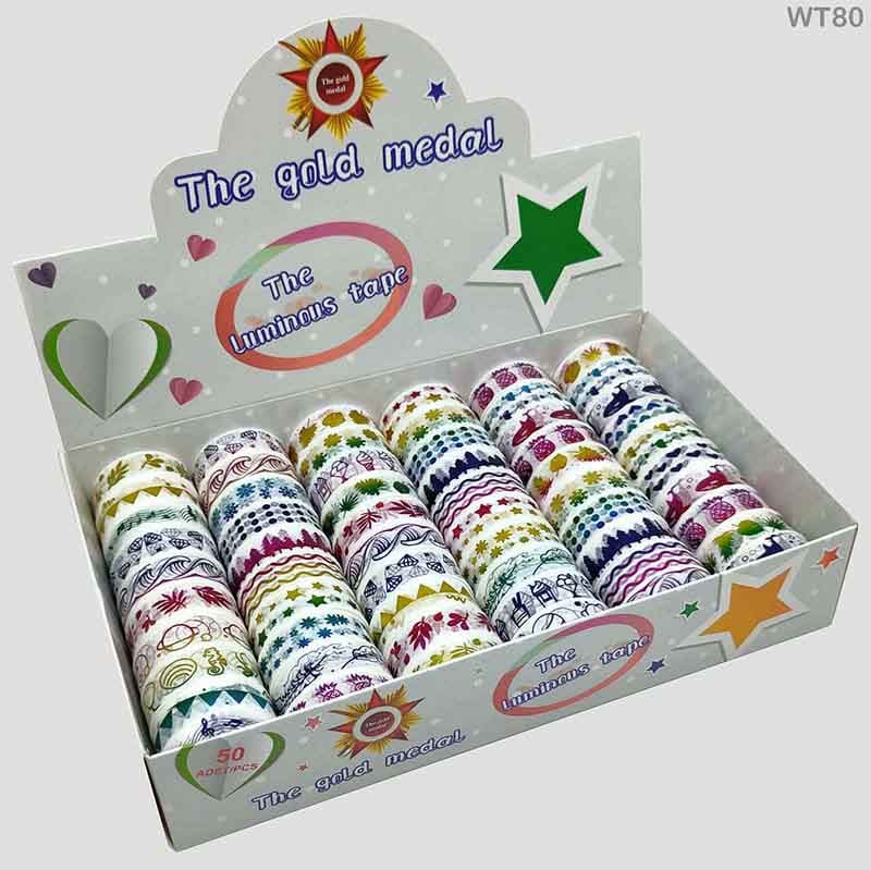 MG Traders Washi Tape Washi Tape Gold Print 60Pc (Wt80)